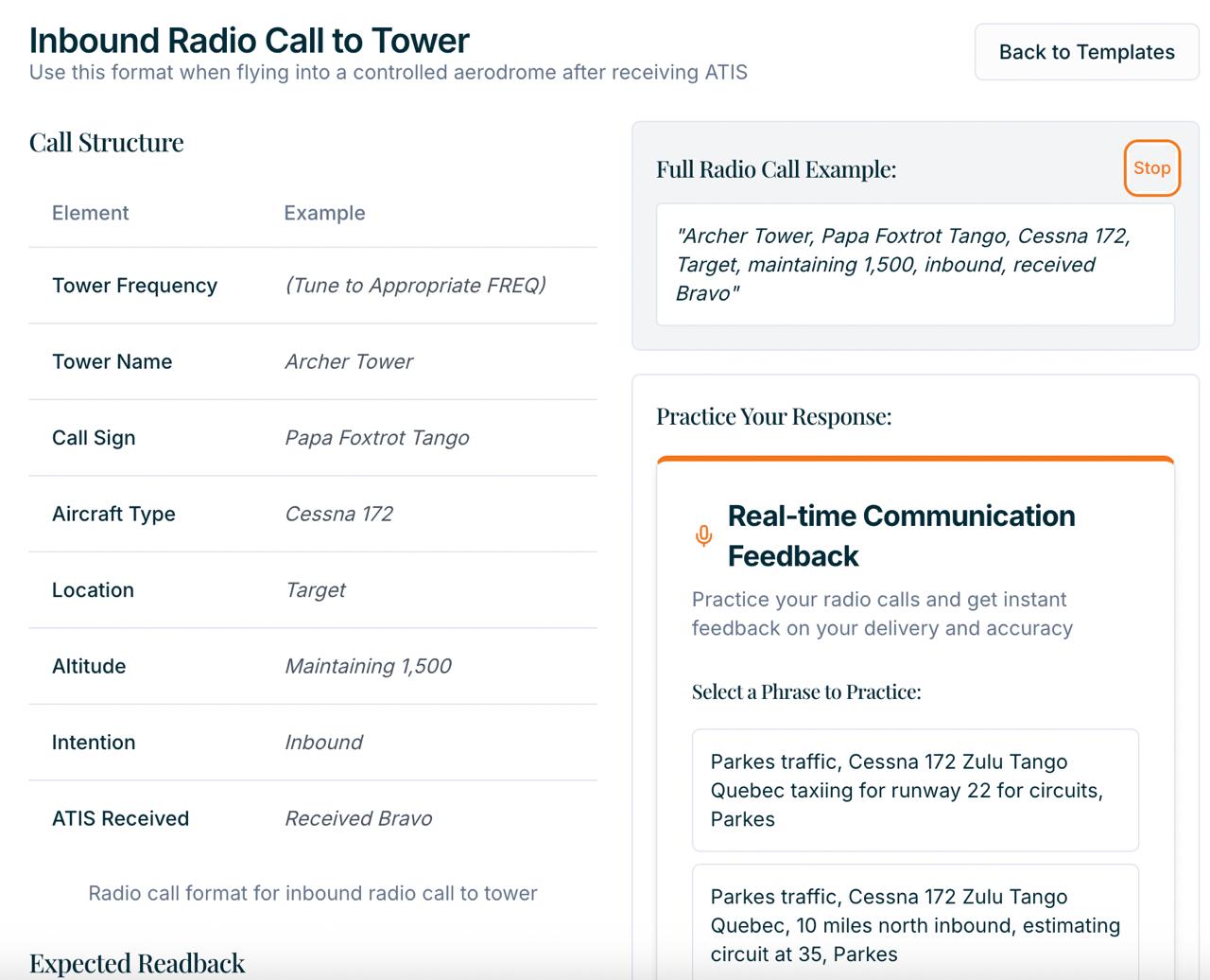 Simulator Training Interface